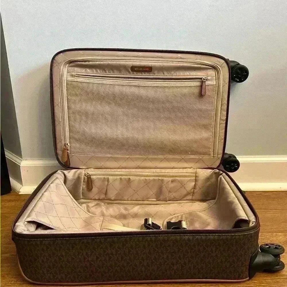 Michael Kors Monogram Carry On Luggage Brown
